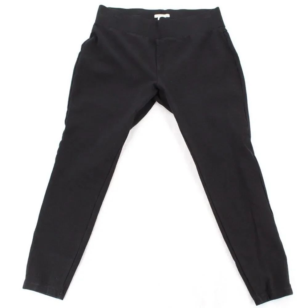 Matty M Women's Black Pull-On Slim Leg Work Office Stretch Pants Size L